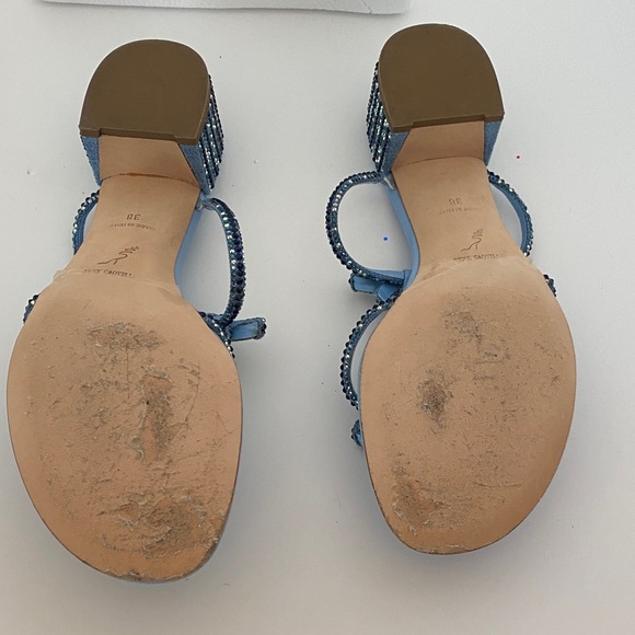 Rene Caovilla Blue Beaded Sandals - Picture 4 of 5